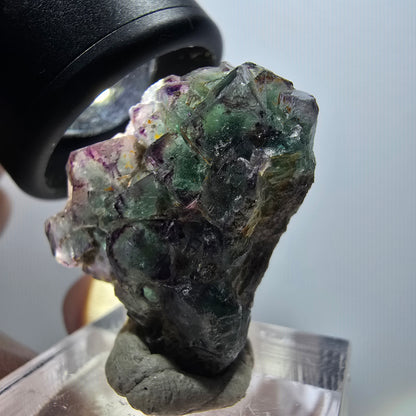 Rare spécimen de cube de fluorite fantôme, vert-violet, Okorusu, Namibie, 29*22*12 mm #11796 