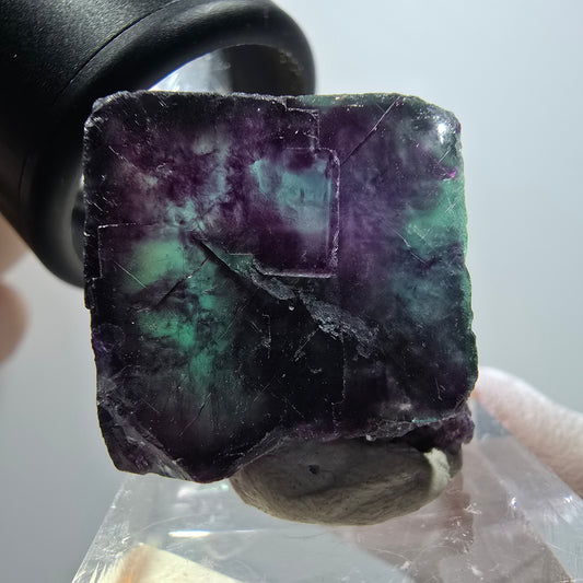 Seltene Phantom Fluorit Würfel Stufe, grün lila Okorusu, Namibia 39*28*20mm #11797