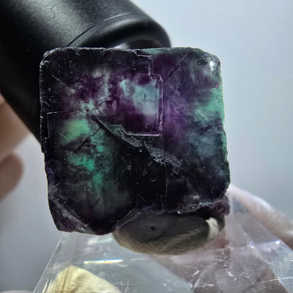 Rare spécimen de cube de fluorite fantôme, vert-violet, Okorusu, Namibie, 39*28*20 mm #11797 
