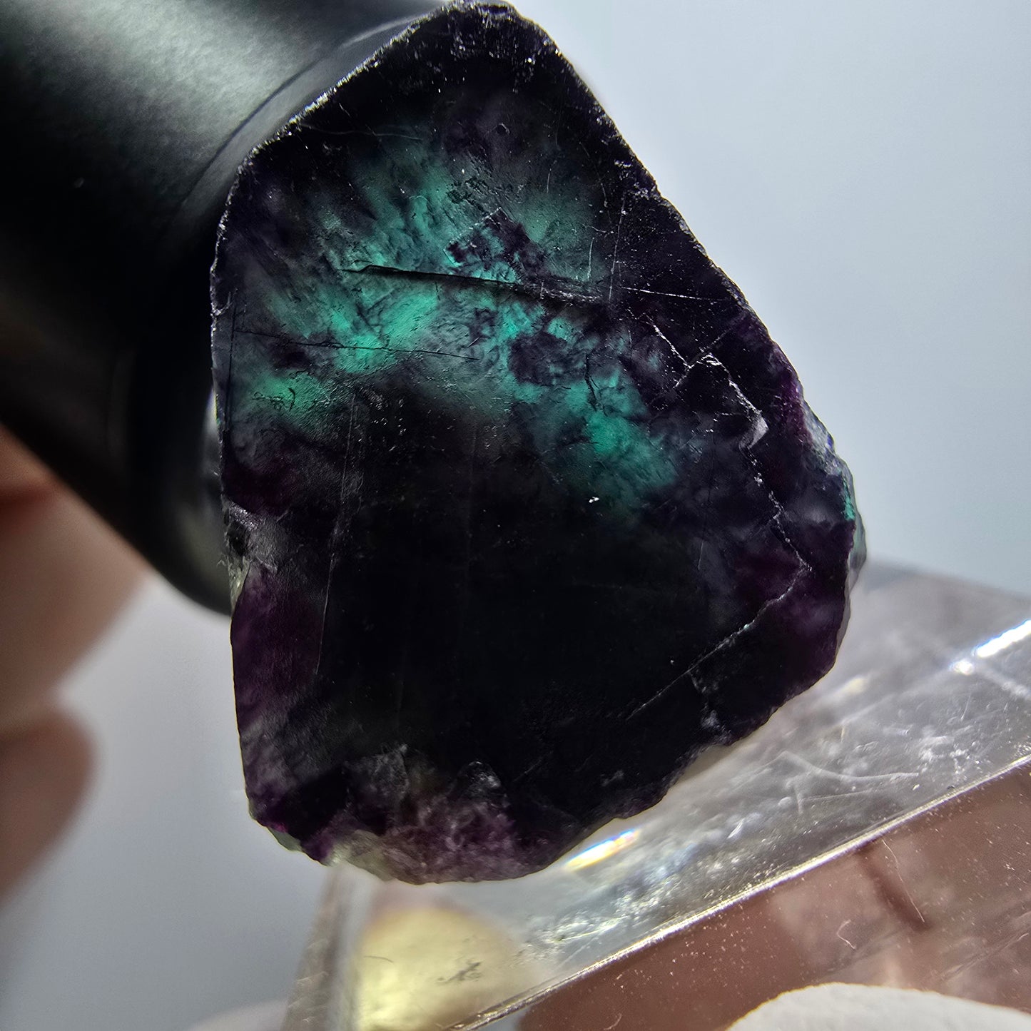 Rare spécimen de cube de fluorite fantôme, vert-violet, Okorusu, Namibie, 39*28*20 mm #11797 