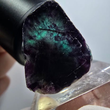 Rare spécimen de cube de fluorite fantôme, vert-violet, Okorusu, Namibie, 39*28*20 mm #11797 