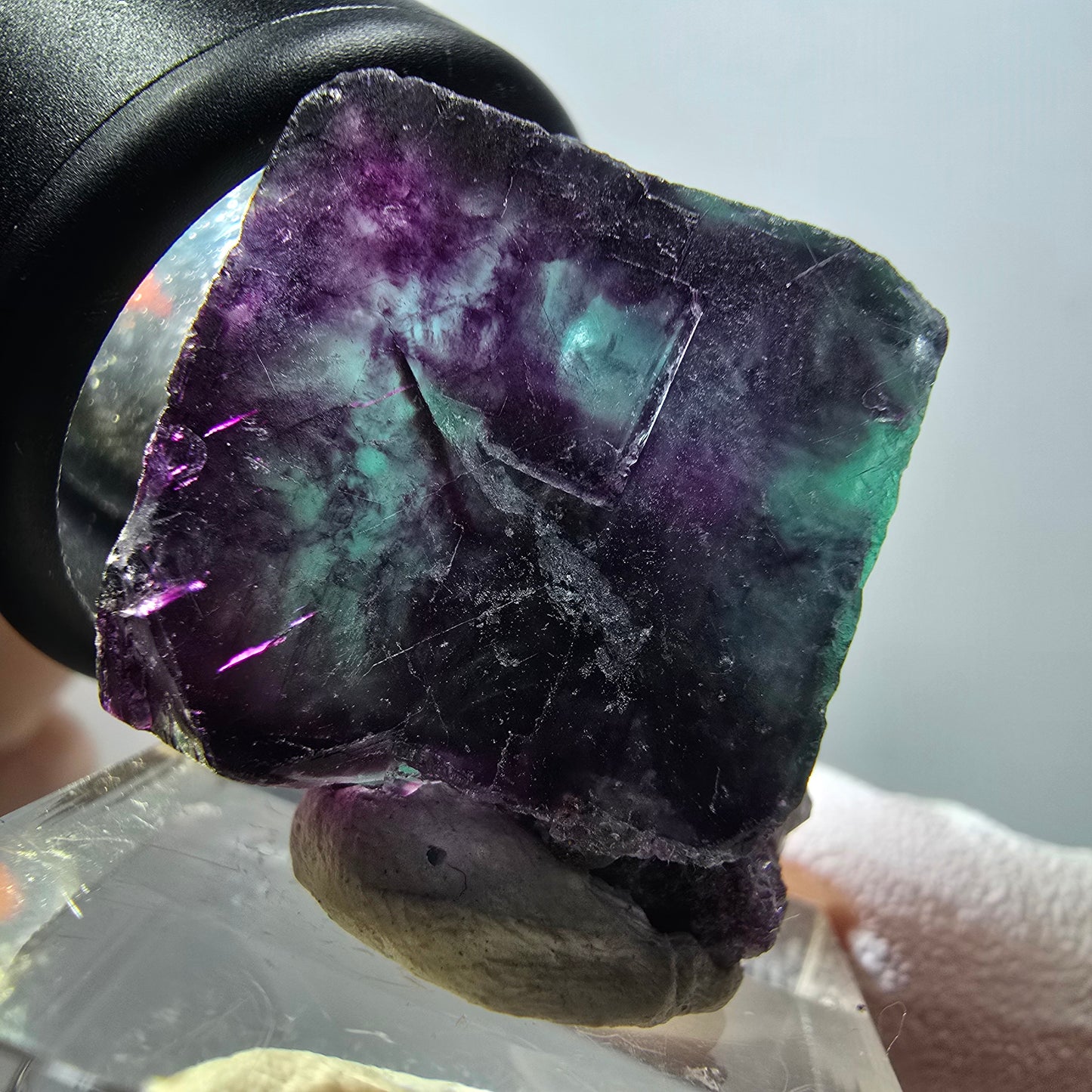 Rare spécimen de cube de fluorite fantôme, vert-violet, Okorusu, Namibie, 39*28*20 mm #11797 