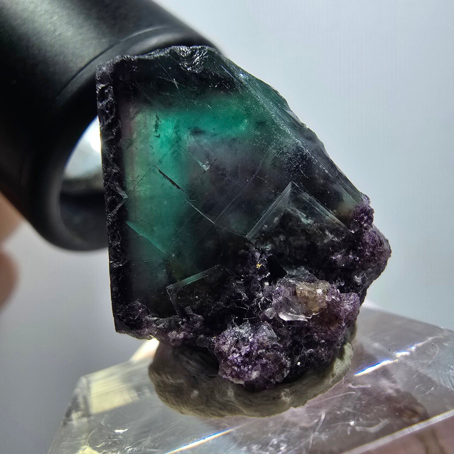 Rare spécimen de cube de fluorite fantôme, vert-violet, Okorusu, Namibie, 39*28*20 mm #11797 