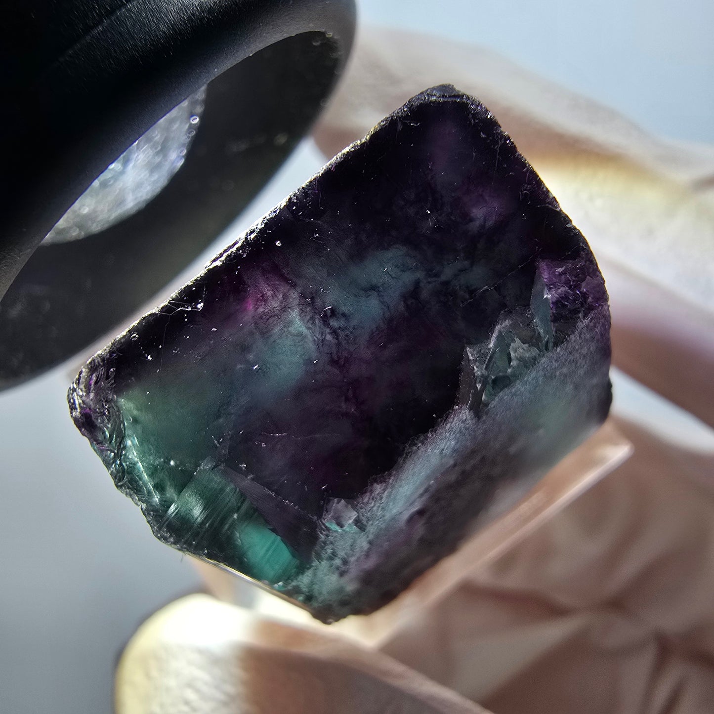 Rare spécimen de cube de fluorite fantôme, vert-violet, Okorusu, Namibie, 39*28*20 mm #11797 