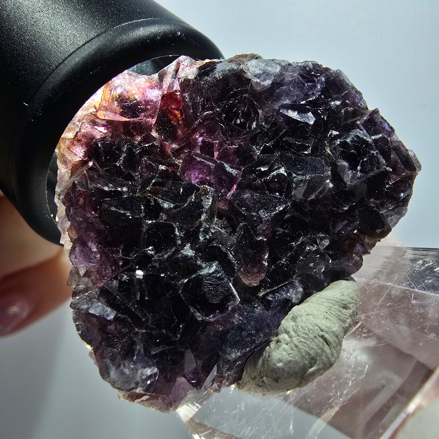 Rare spécimen de cube de fluorite fantôme, vert-violet, Okorusu, Namibie, 39*33*10 mm #11802 