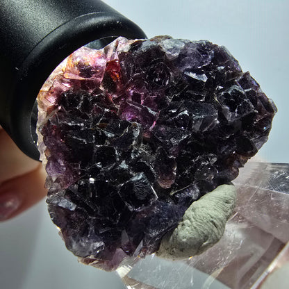 Rare spécimen de cube de fluorite fantôme, vert-violet, Okorusu, Namibie, 39*33*10 mm #11802 