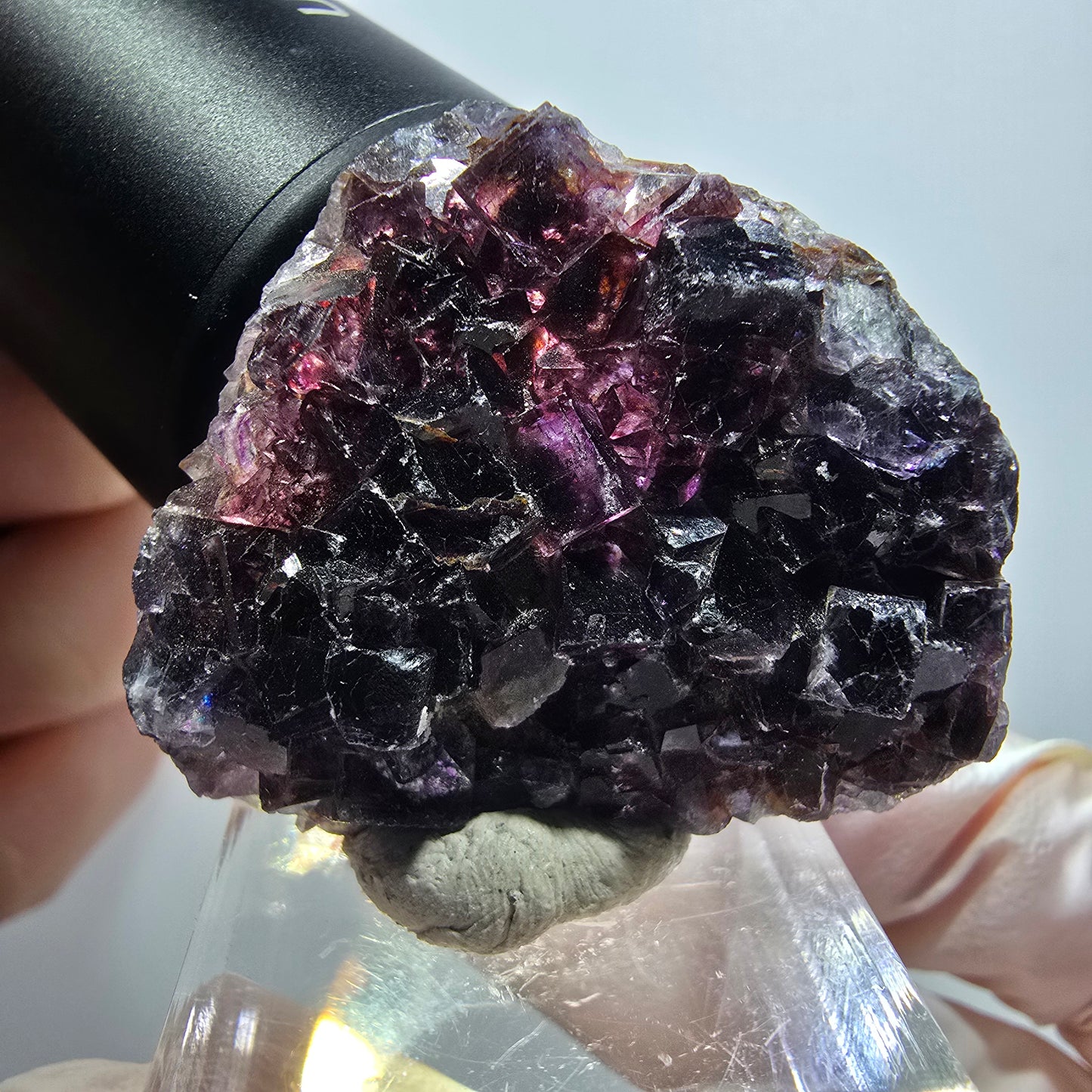 Rare spécimen de cube de fluorite fantôme, vert-violet, Okorusu, Namibie, 39*33*10 mm #11802 