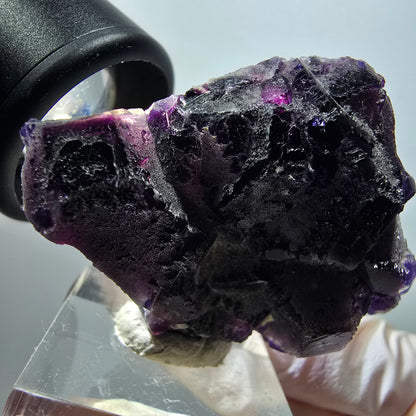 Rare spécimen de cube de fluorite fantôme, violet, Okorusu, Namibie, 48*32*14mm #11803 