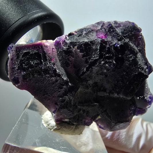 Seltene Phantom Fluorit Würfel Stufe, lila Okorusu, Namibia 48*32*14mm #11803