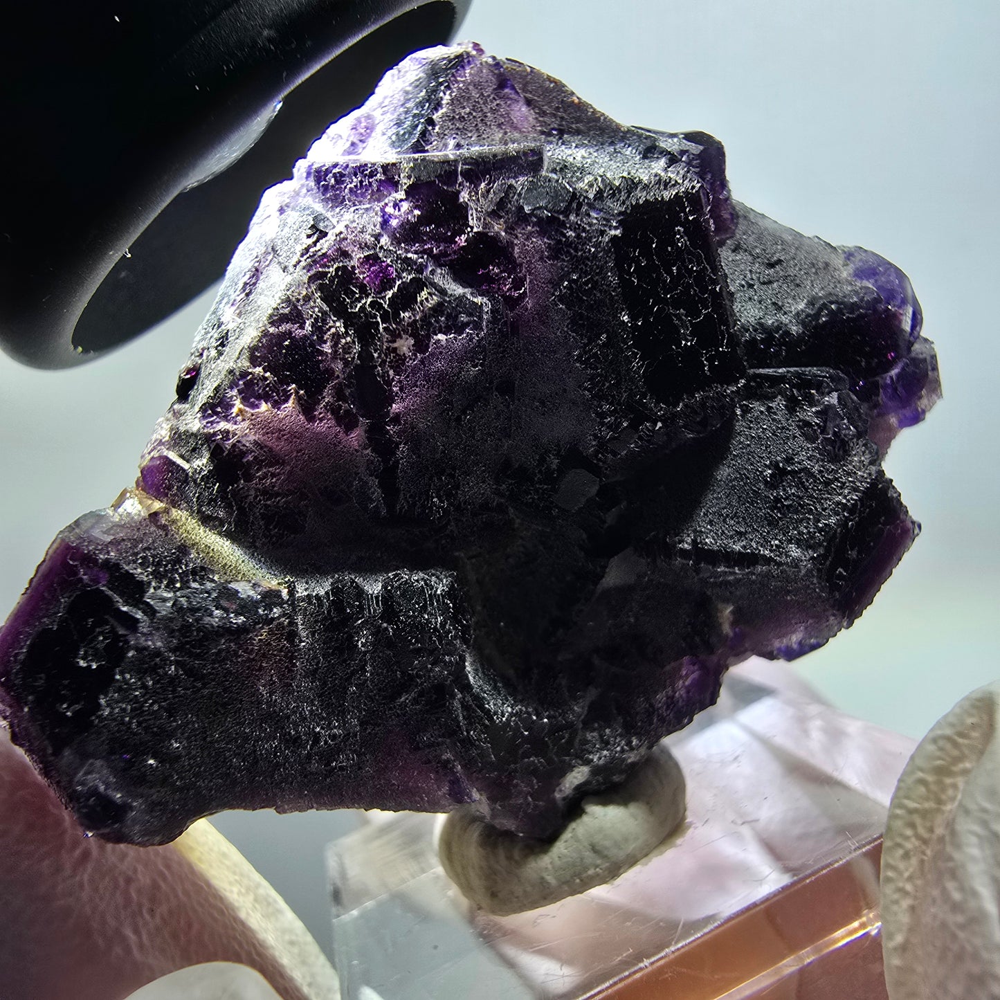 Rare spécimen de cube de fluorite fantôme, violet, Okorusu, Namibie, 48*32*14mm #11803 