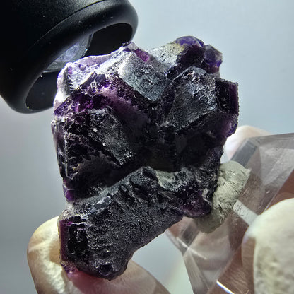 Rare spécimen de cube de fluorite fantôme, violet, Okorusu, Namibie, 48*32*14mm #11803 