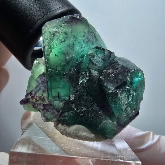 Seltene Phantom Fluorit Würfel Stufe, grün lila Okorusu, Namibia 38*31*20mm #11804