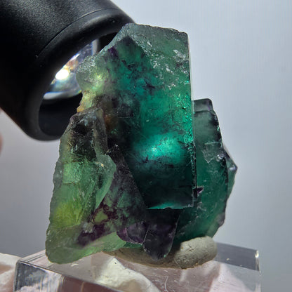 Rare spécimen de cube de fluorite fantôme, vert-violet, Okorusu, Namibie, 38*31*20 mm #11804 
