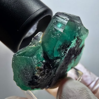 Rare spécimen de cube de fluorite fantôme, vert-violet, Okorusu, Namibie, 38*31*20 mm #11804 