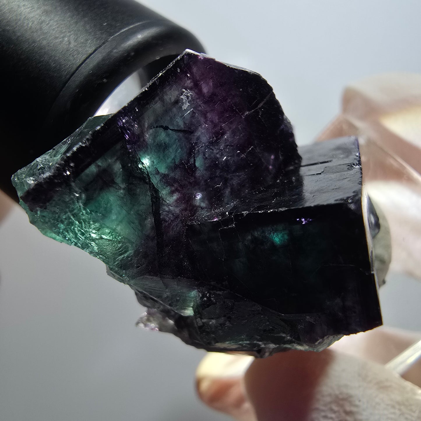 Seltene Phantom Fluorit Würfel Stufe, grün lila Okorusu, Namibia 40*29*30mm #11805