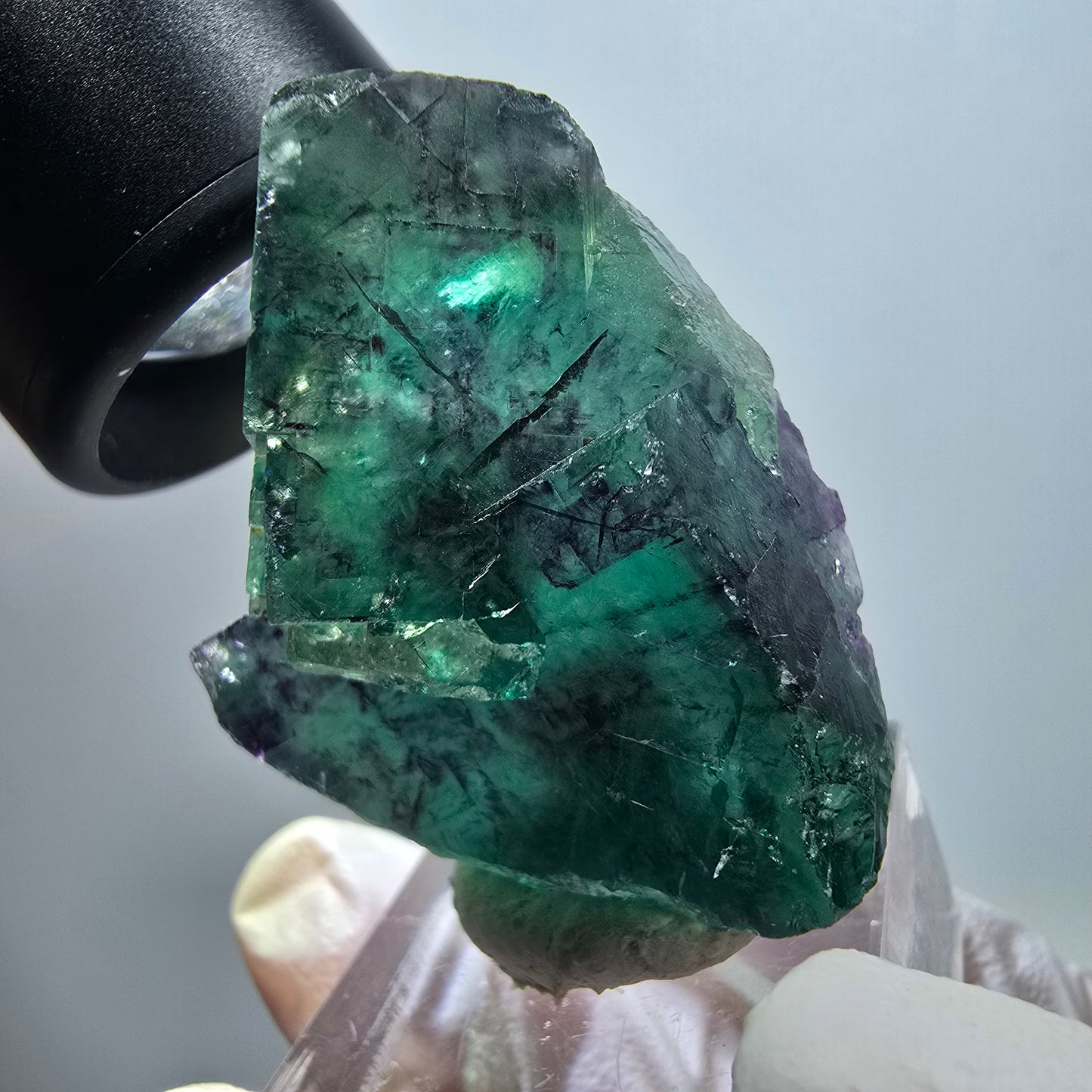 Rare spécimen de cube de fluorite fantôme, vert-violet, Okorusu, Namibie, 41*29*20 mm #11807 