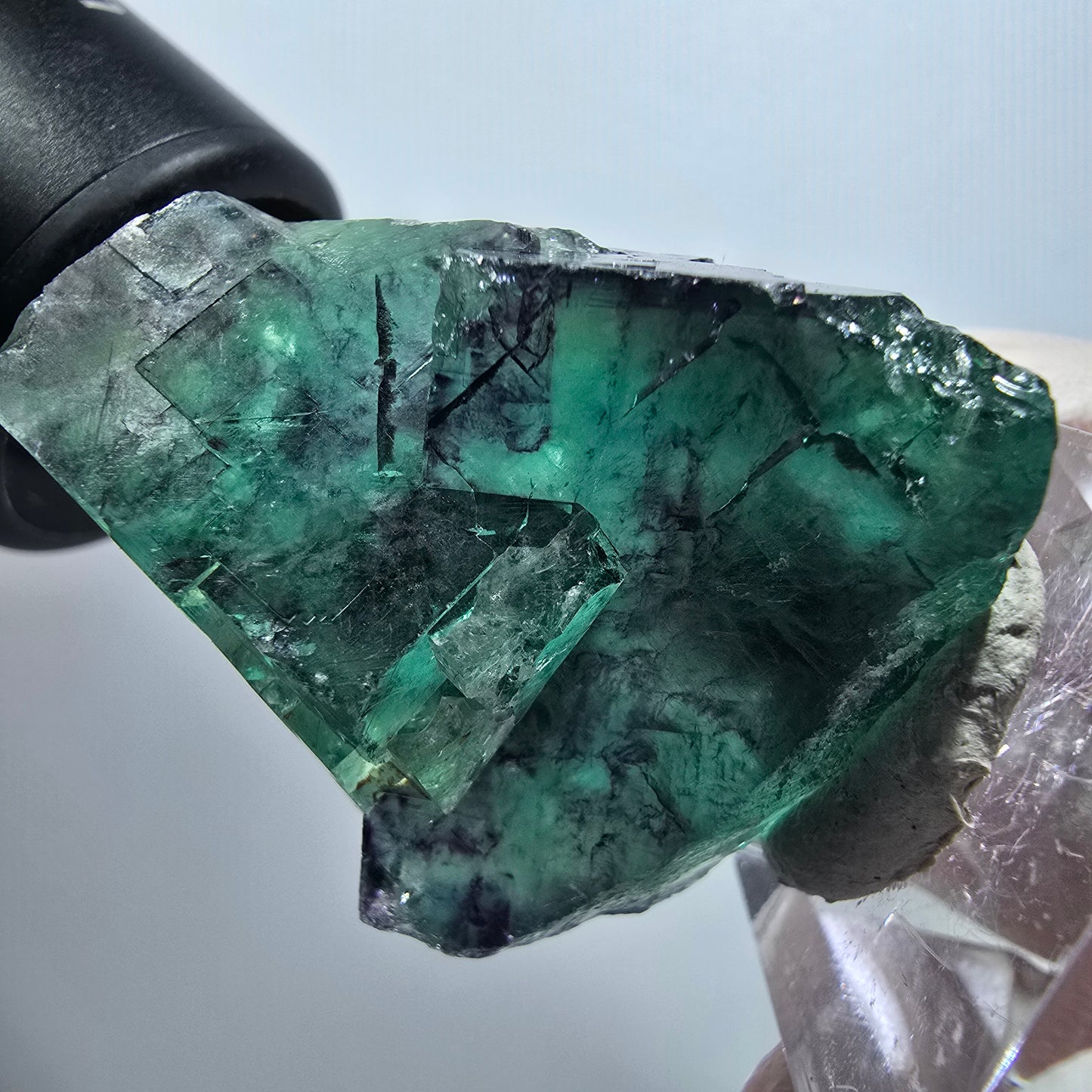 Rare spécimen de cube de fluorite fantôme, vert-violet, Okorusu, Namibie, 41*29*20 mm #11807 