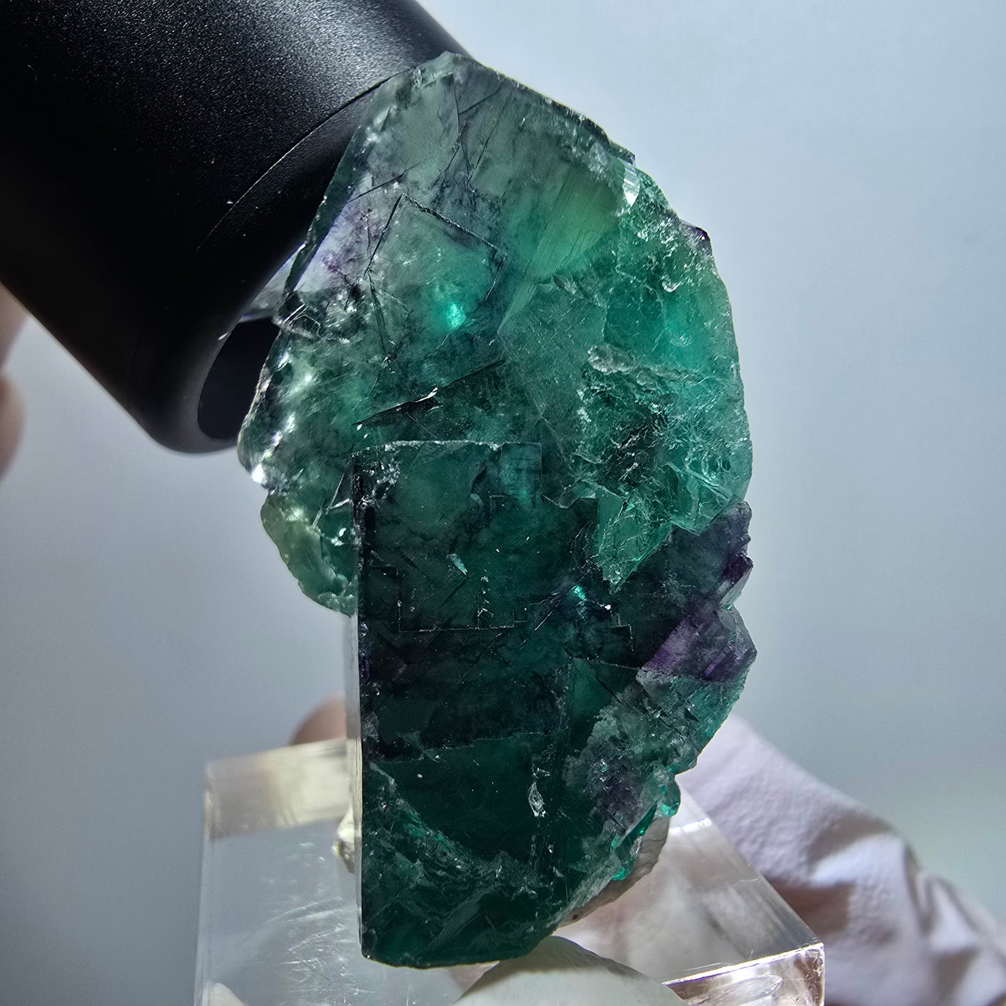 Rare spécimen de cube de fluorite fantôme, vert-violet, Okorusu, Namibie, 41*29*20 mm #11807 