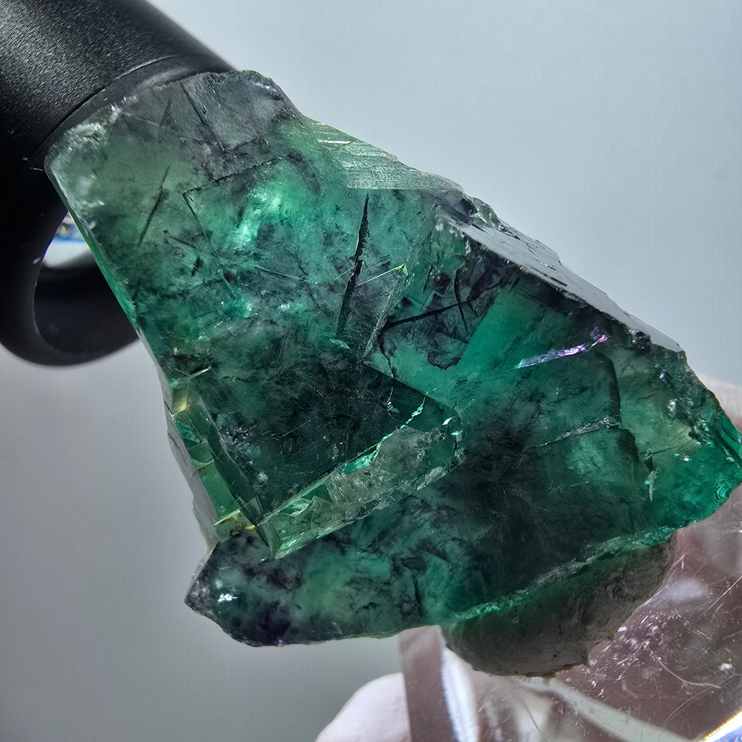 Rare spécimen de cube de fluorite fantôme, vert-violet, Okorusu, Namibie, 41*29*20 mm #11807 
