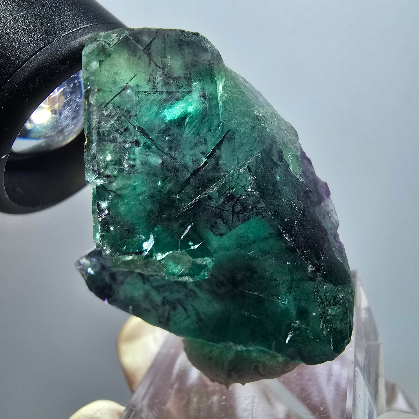 Rare spécimen de cube de fluorite fantôme, vert-violet, Okorusu, Namibie, 41*29*20 mm #11807 