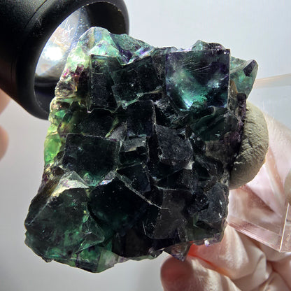 Rare spécimen de cube de fluorite fantôme, vert-violet, Okorusu, Namibie, 50*35*20 mm #11808 