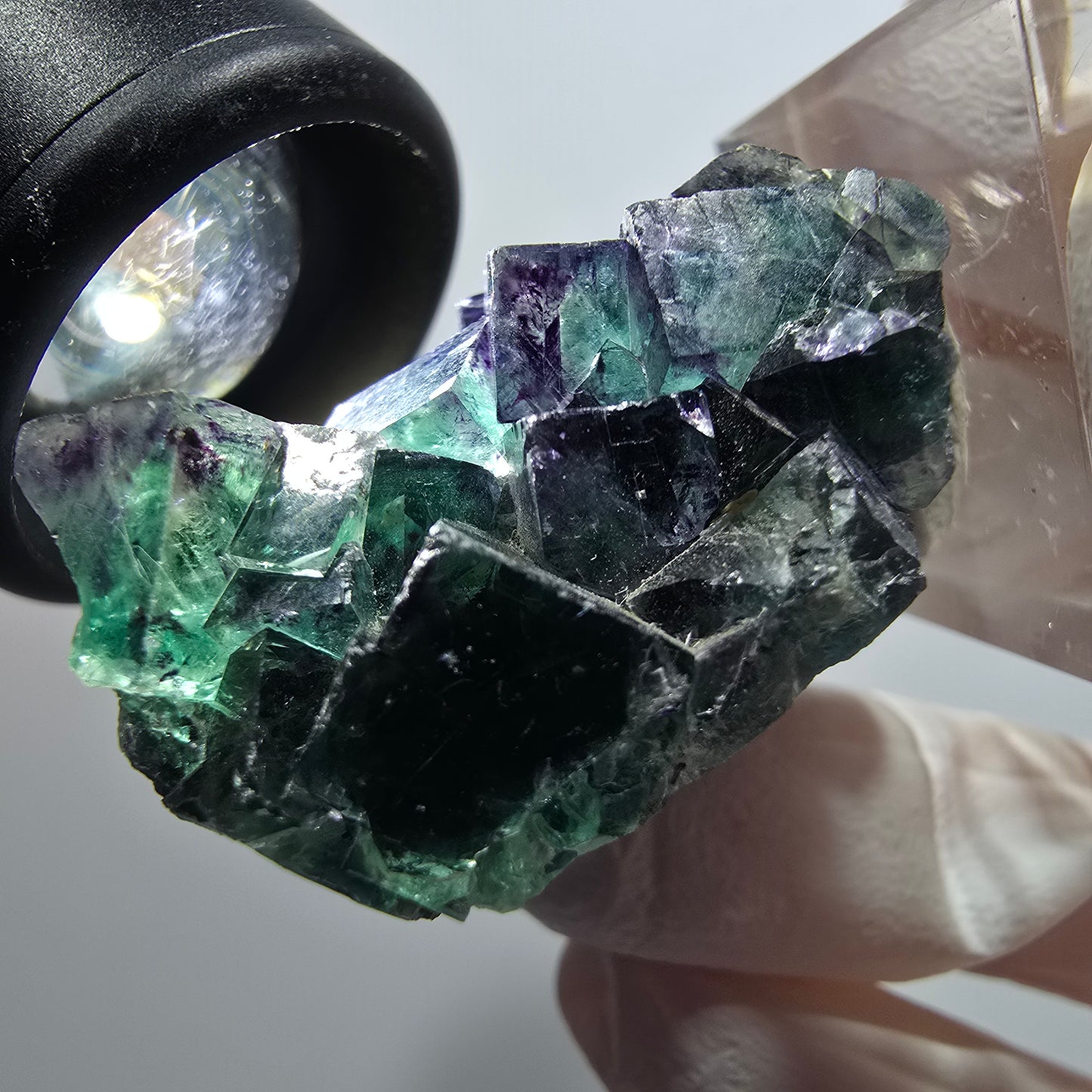 Rare spécimen de cube de fluorite fantôme, vert-violet, Okorusu, Namibie, 50*35*20 mm #11808 