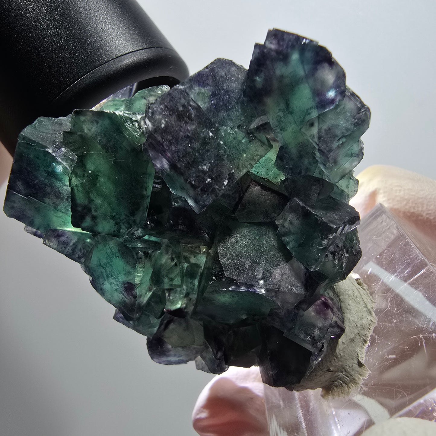 Rare phantom fluorite cube specimen, green-purple, Okorusu, Namibia, 43*42*15mm #11809 
