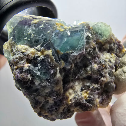 Magnifique cube de fluorite fantôme, spécimen d'orthose, vert, Okorusu, Namibie, 42*28*30 mm #11811 