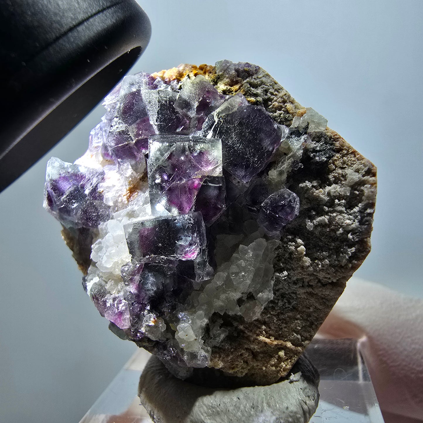 Rare Phantom Fluorite Cube, Quartz Specimen Green Purple Okorusu Namibia 35*30*12mm #11813 