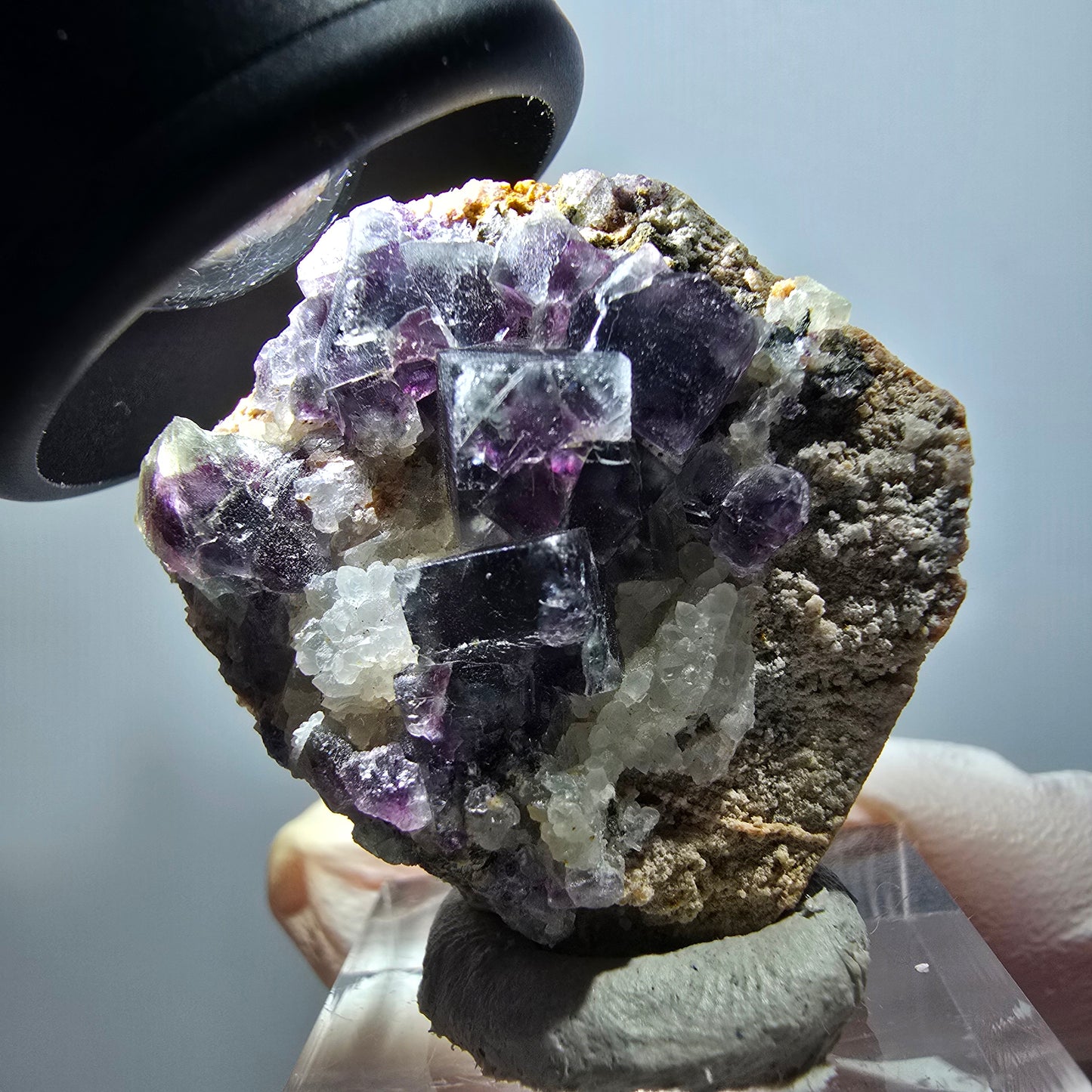 Rare Phantom Fluorite Cube, Quartz Specimen Green Purple Okorusu Namibia 35*30*12mm #11813 