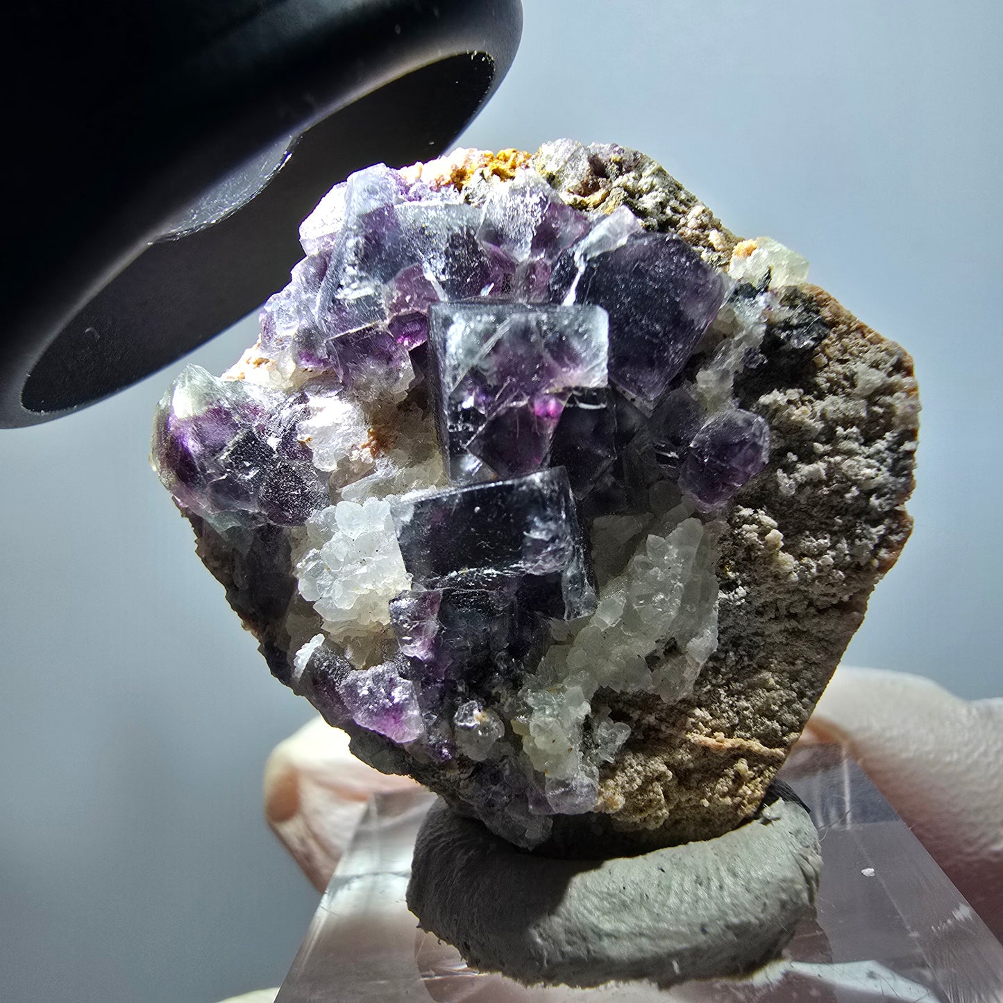 Rare Phantom Fluorite Cube, Quartz Specimen Green Purple Okorusu Namibia 35*30*12mm #11813 
