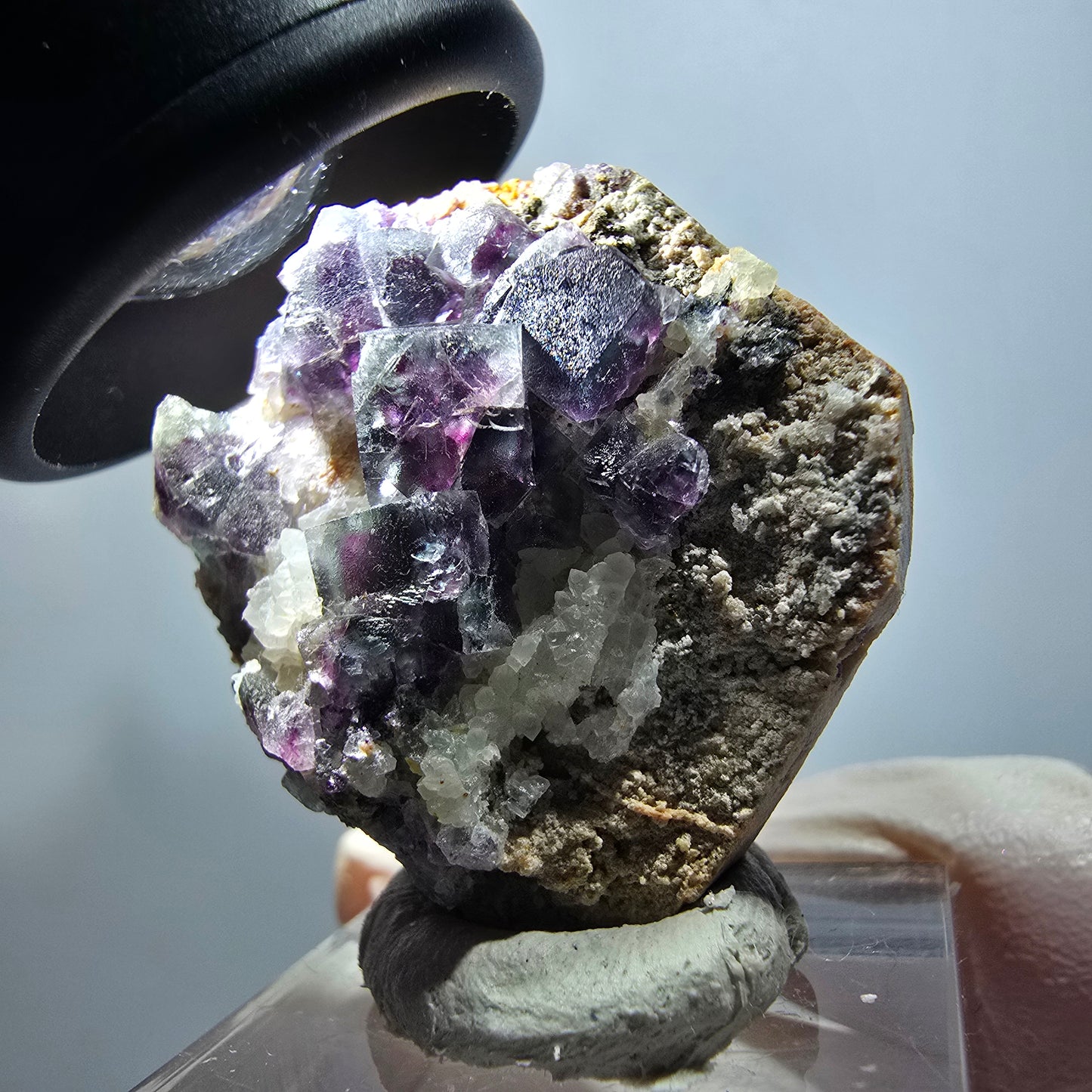 Rare Phantom Fluorite Cube, Quartz Specimen Green Purple Okorusu Namibia 35*30*12mm #11813 