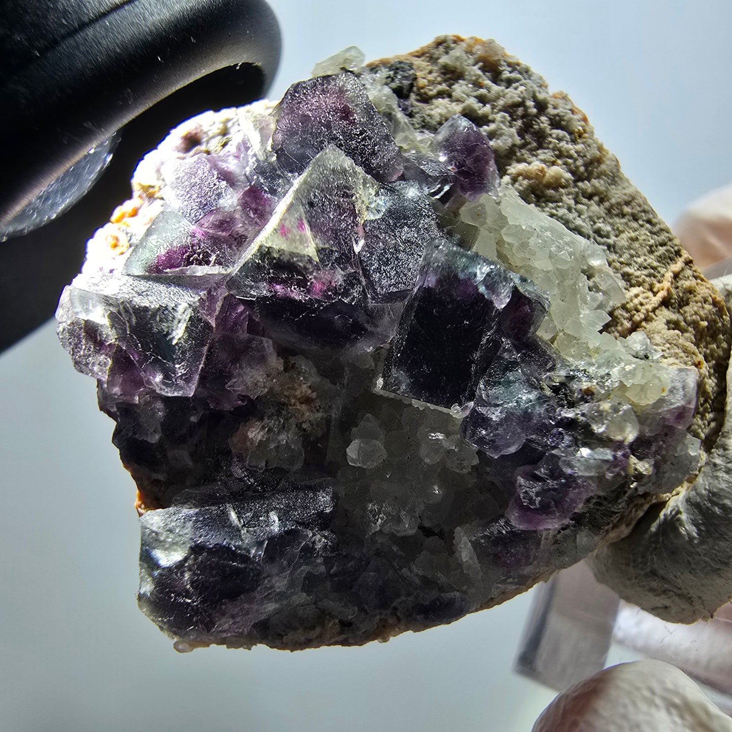 Rare Phantom Fluorite Cube, Quartz Specimen Green Purple Okorusu Namibia 35*30*12mm #11813 