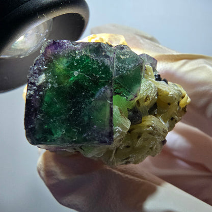 Phantom Fluorite, Muscovite, Hyalite, Schörl Tourmaline, Smoky Quartz Erongo, Namibia 38*36*27mm #11814 