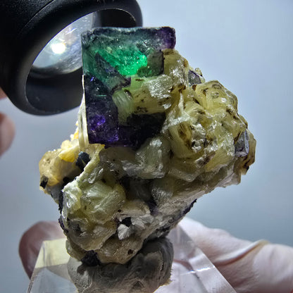 Phantom Fluorite, Muscovite, Hyalite, Schörl Tourmaline, Smoky Quartz Erongo, Namibia 38*36*27mm #11814 