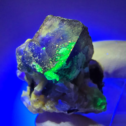 Phantom Fluorite, Muscovite, Hyalite, Schörl Tourmaline, Smoky Quartz Erongo, Namibia 38*36*27mm #11814 