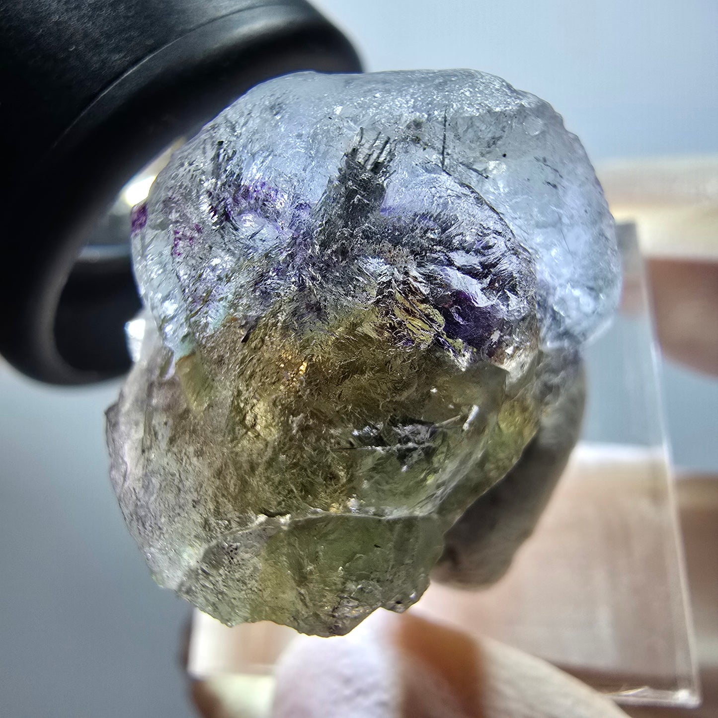 Clear Phantom Fluorite, Schörl Tourmaline Stage Erongo, Namibia 27*23*20mm #11816 