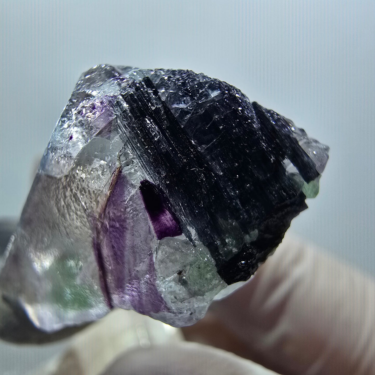 Clear Phantom Fluorite, Schorl Tourmaline Specimen Erongo, Namibia 32*18*15mm #11818 