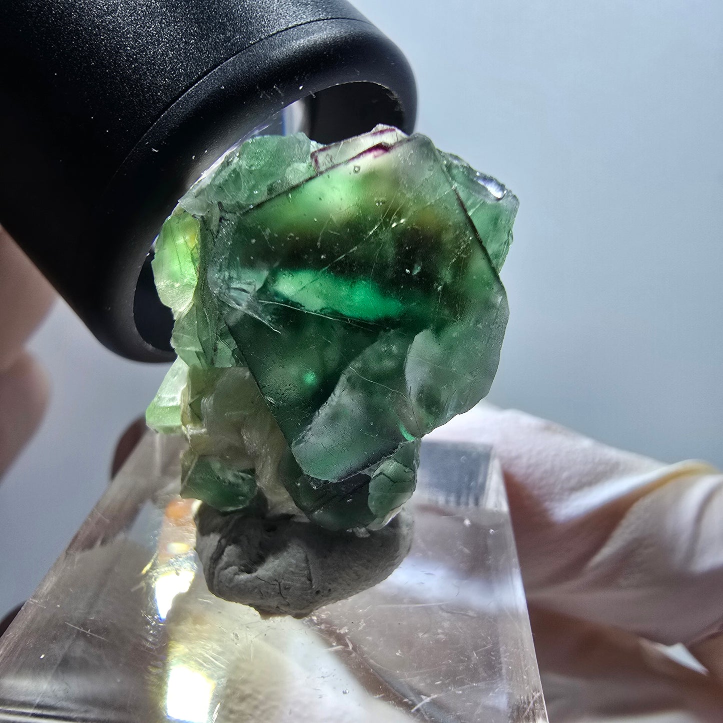 Rare cube de fluorite fantôme, spécimen de muscovite d'Erongo, Namibie 26*20*15mm #11820 