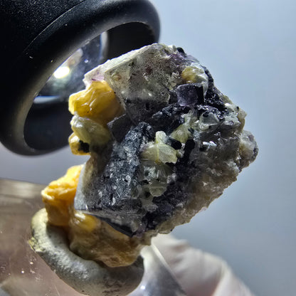 Phantom Fluorit, Muskovit, Schörl Turmalin Stufe Erongo, Namibia 29*23*19mm #11821