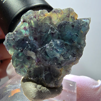 Rare spécimen de cube de fluorite fantôme, vert-violet, Okorusu, Namibie, 35*32*13 mm #11830 