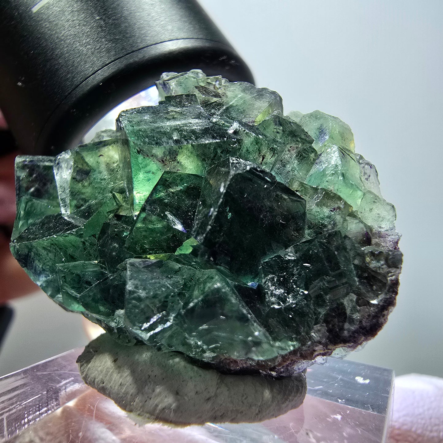 Rare spécimen de cube de fluorite fantôme, vert-violet, Okorusu, Namibie, 36*28*13 mm #11831 