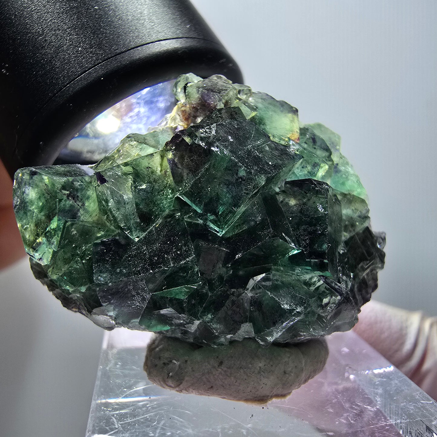 Rare spécimen de cube de fluorite fantôme, vert-violet, Okorusu, Namibie, 36*28*13 mm #11831 