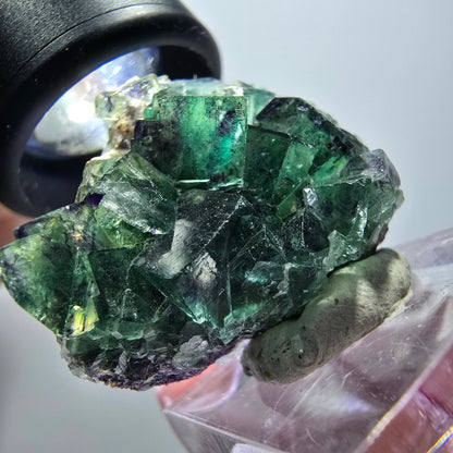 Rare spécimen de cube de fluorite fantôme, vert-violet, Okorusu, Namibie, 36*28*13 mm #11831 