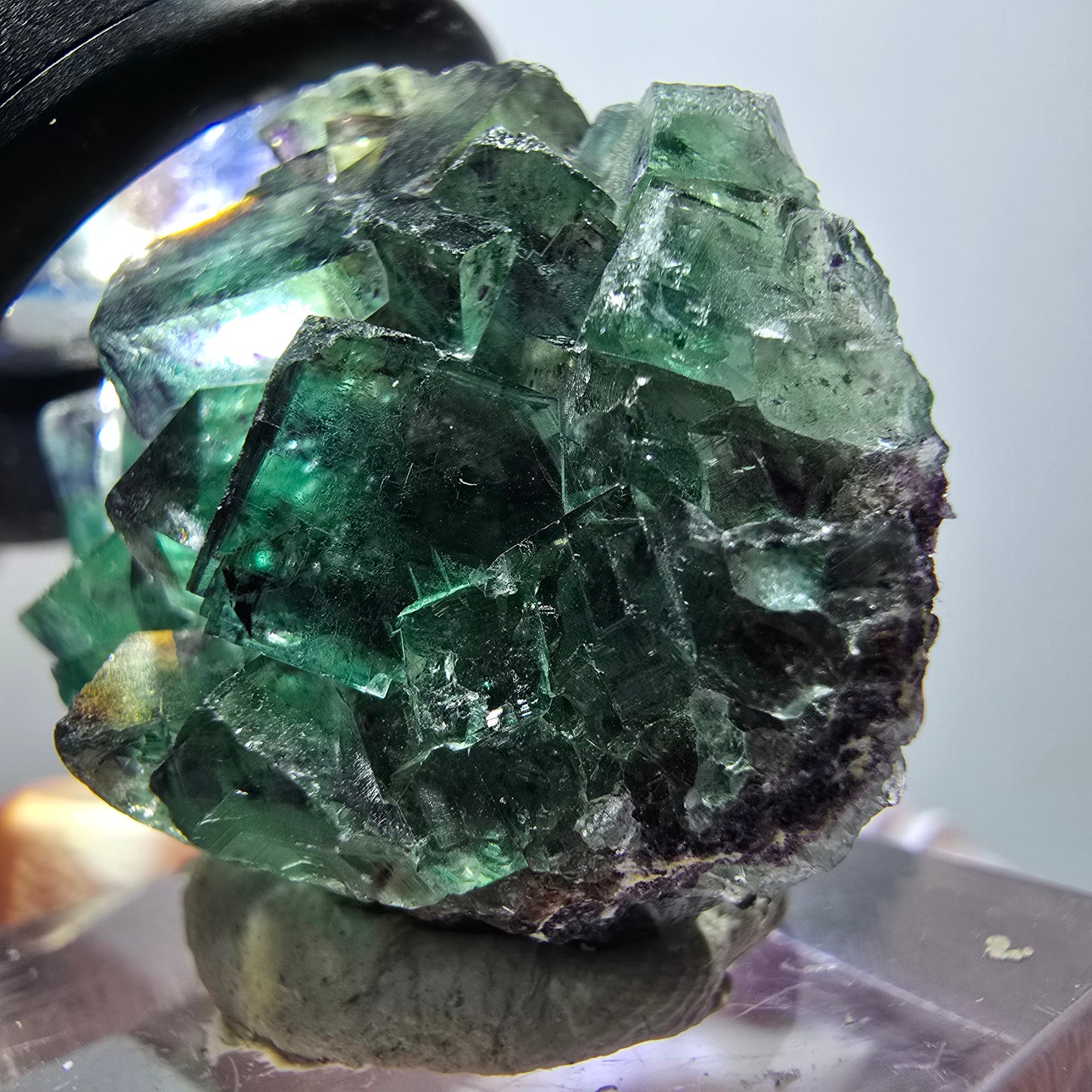 Rare spécimen de cube de fluorite fantôme, vert-violet, Okorusu, Namibie, 36*28*13 mm #11831 