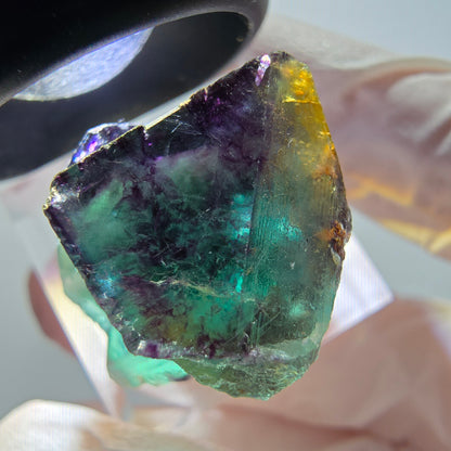 Rare phantom fluorite cube specimen, green-purple, Okorusu, Namibia, 21*23*20mm #11832 