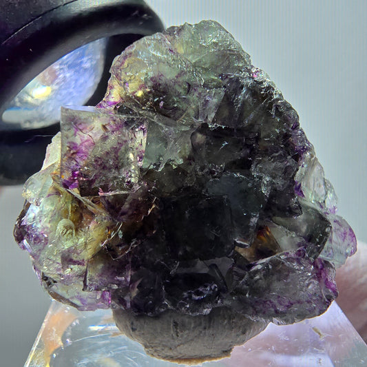 Rare phantom fluorite cube specimen, green-purple, Okorusu, Namibia, 31*26*12mm #11833 