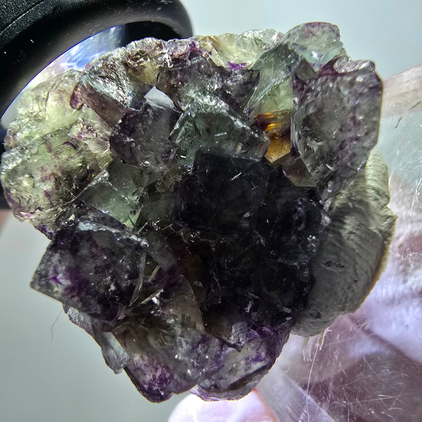 Rare spécimen de cube de fluorite fantôme, vert-violet, Okorusu, Namibie, 31*26*12 mm #11833 