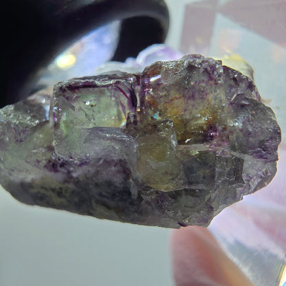 Rare spécimen de cube de fluorite fantôme, vert-violet, Okorusu, Namibie, 31*26*12 mm #11833 
