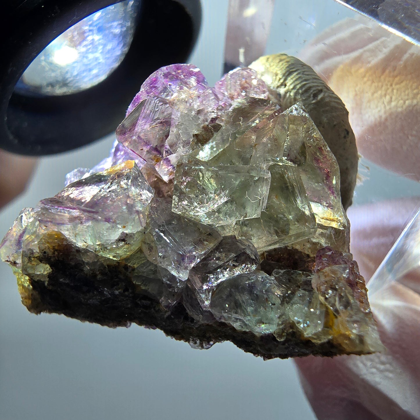Rare spécimen de cube de fluorite fantôme, vert-violet, Okorusu, Namibie, 32*28*16 mm #11834 
